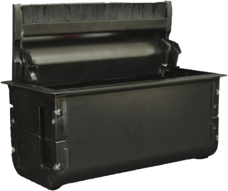 8 Modül Kapaklı Masa Üstü Priz Kutusu (Siyah) ADET