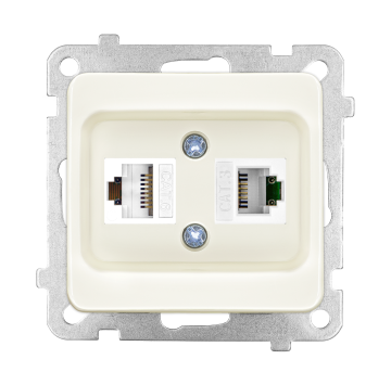 Data + Numeris Priz (Cat 6 + Cat 3) ADET