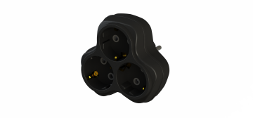 3'lü Topraklı Fiş/Priz (Siyah) (Çocuk Korumalı)