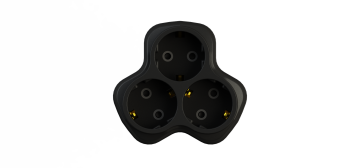 3'lü Topraklı Fiş/Priz (Siyah) (Çocuk Korumalı) KOLİ