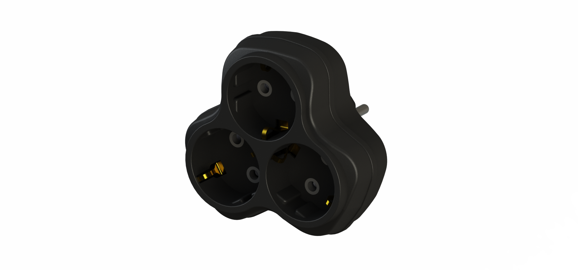 3'lü Topraklı Fiş/Priz (Siyah) (Çocuk Korumalı) KOLİ