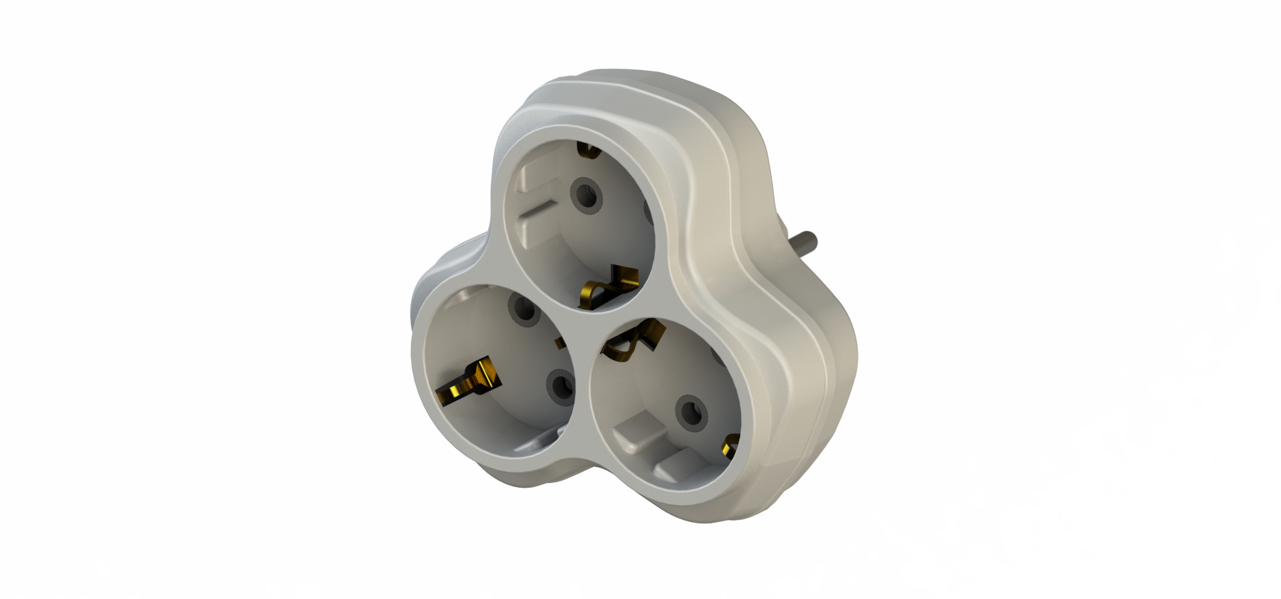 3'lü Topraklı Fiş/Priz (Beyaz) (Çocuk Korumalı)