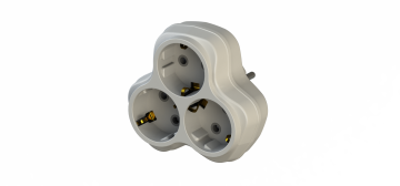 3'lü Topraklı Fiş/Priz (Beyaz) (Çocuk Korumalı)