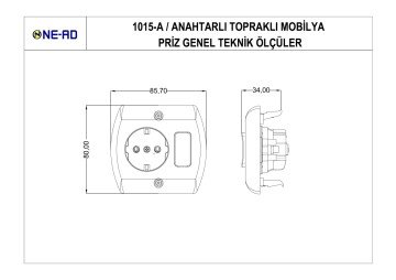Anahtarlı Topraklı Mobilya Priz