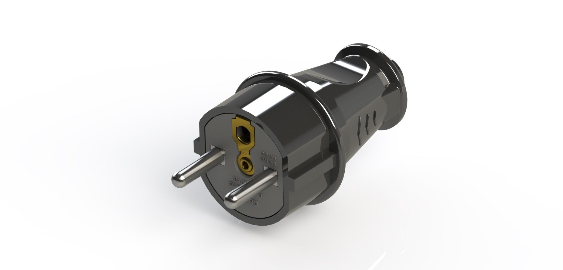 UPS Topraklı Düz Fiş (Siyah) KUTU