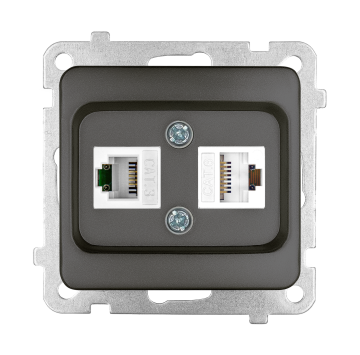 Data + Numeris Priz (Cat 6 + Cat 3) KUTU