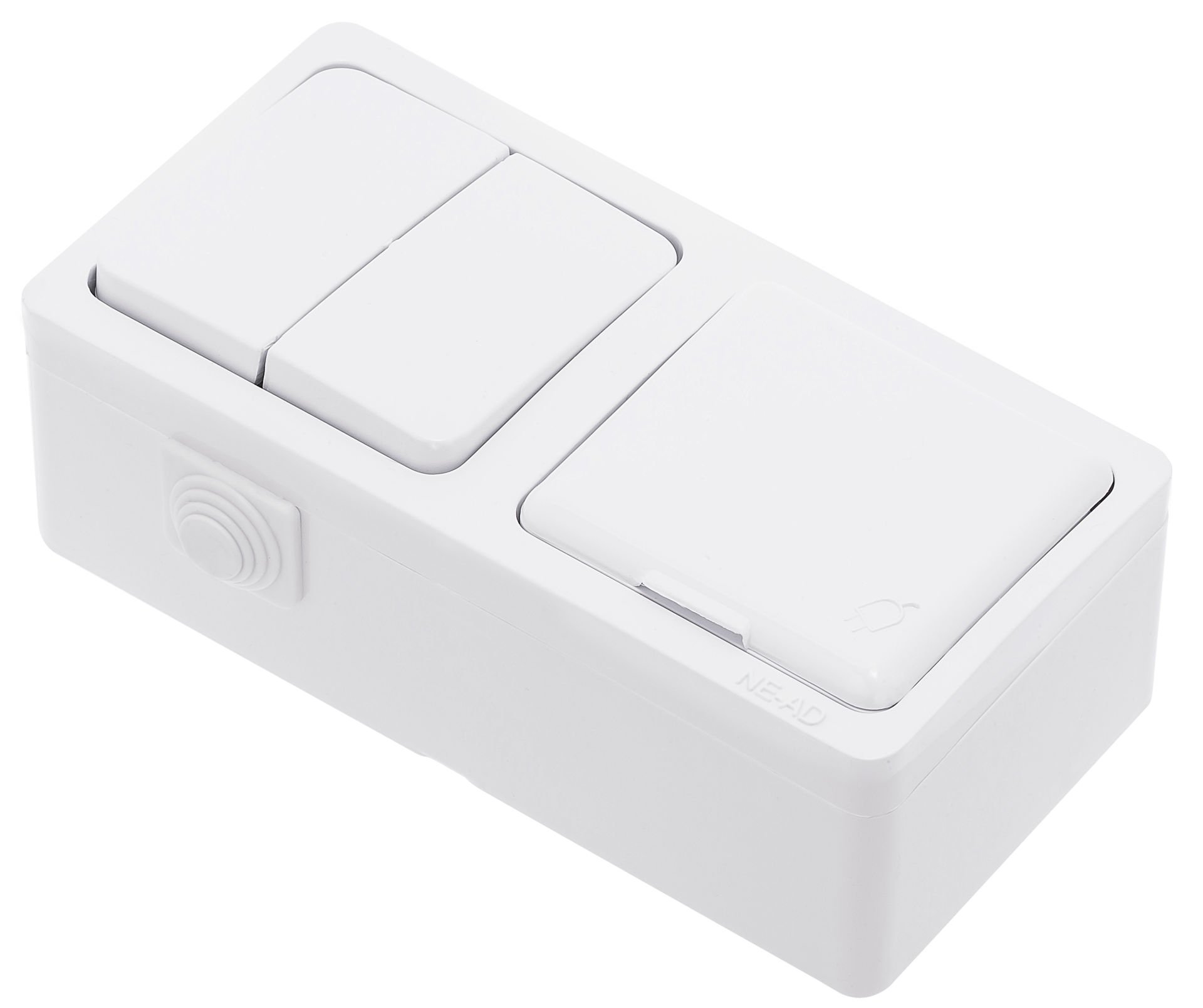 Komütatör + Kapaklı Topraklı Priz KUTU