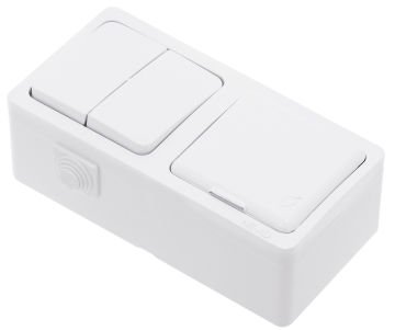 Komütatör + Kapaklı Topraklı Priz KUTU