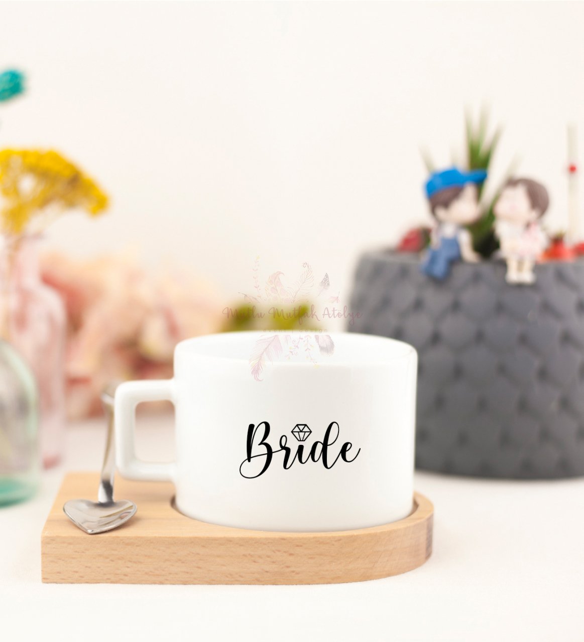 Bride Gelin Ahşap Altlıklı Fincan