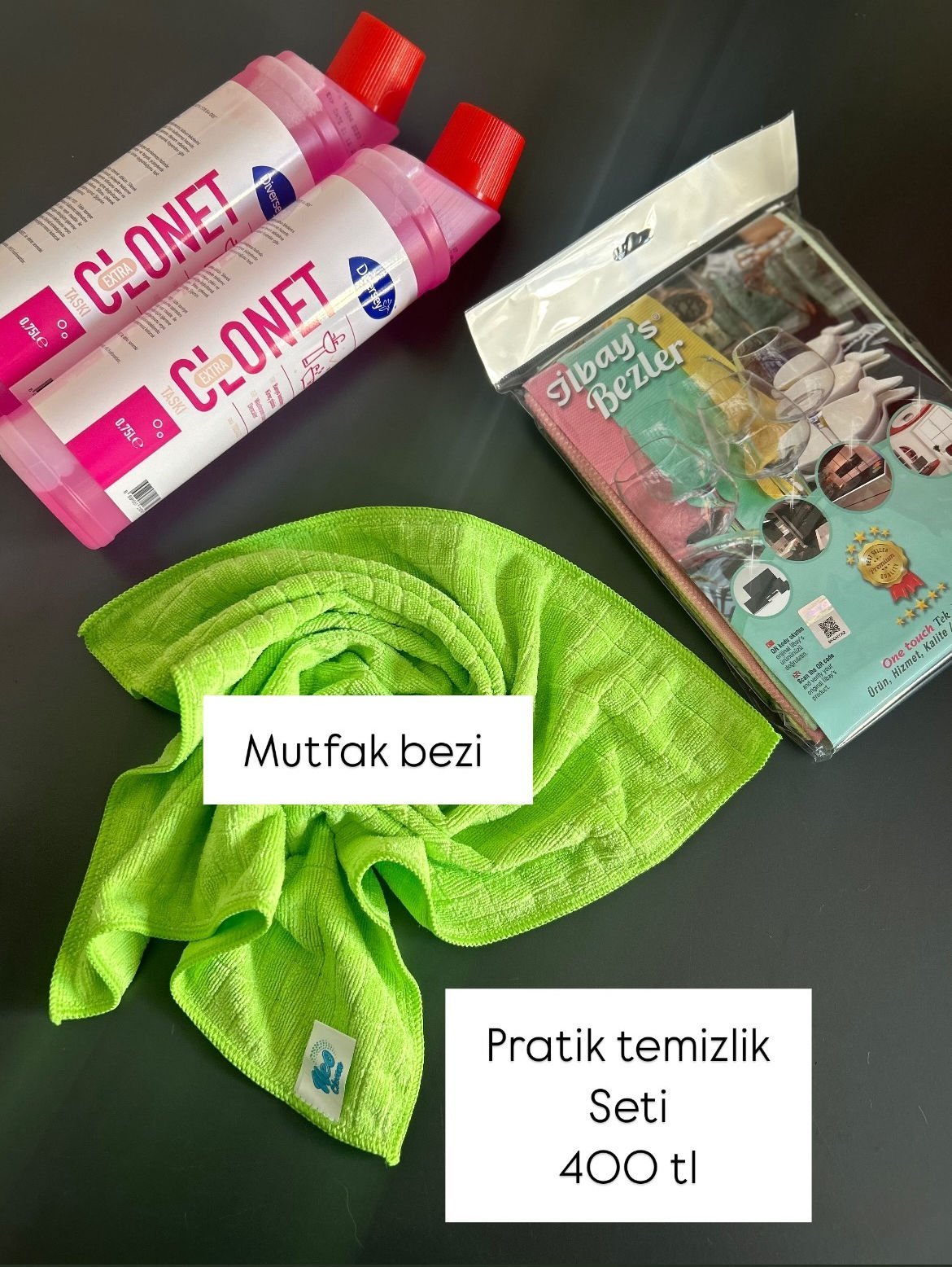 Temizlik seti( clonet-ilbays-mutfak bezi)