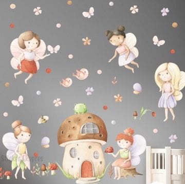 Periler Diyarı Peri Kızları Çocuk Odası Duvar Sticker Seti