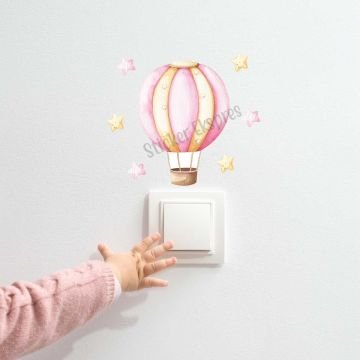 Rüya Balon Ve Yıldızlar Çocuk Odası Priz Üstü Sticker