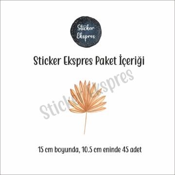 Yelpaze Yapraklar Sticker Seti