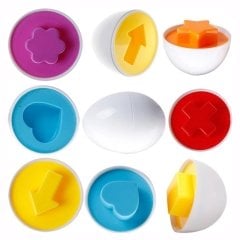 Yumurta Puzzle Eşleme Oyunu 12 adet (24 Parça)