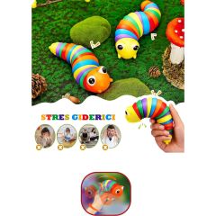 Söktak Eğlenceli, Stres ve Anksiyete Giderici Montessori Tırtıl Oyuncağı Renkli
