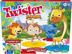 Hasbro Gaming Twister Junior Oyunu, Hayvan Macerası 2 Taraflı Mat, 2 Oyun 1 Arada