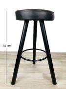 Banco Bar Sandalyesi, Taburesi Ada Mutfaklar için 65cm Siyah Deri