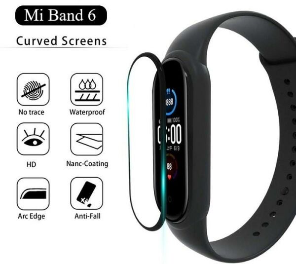 Xiaomi Mi Band 6 Ekran Koruyucu Tam Kaplayan Flexible Koruyucu