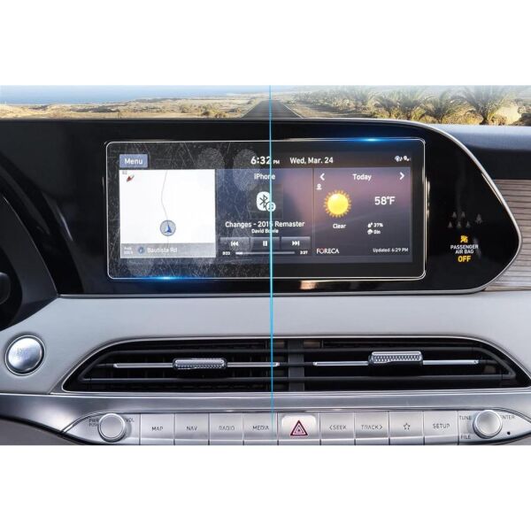 Hyundai i20 10.25 İnç Mat Ekran Koruyucu Multimedya Şeffaf