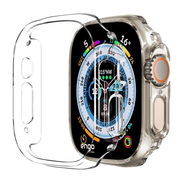 Apple Watch Ultra Kılıf Sert PC Kasa Watch Ultra 49mm Kılıf Gümüş