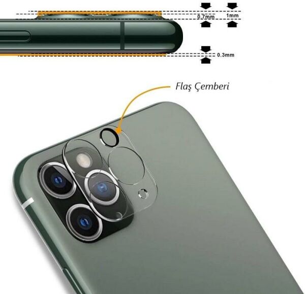 Apple iPhone 11 Pro Kamera Koruyucu Temperli Cam