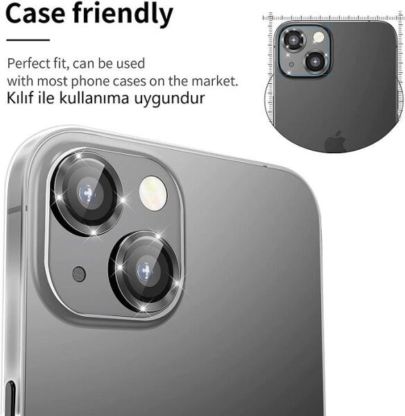 iPhone 13 Mini Lens Koruyucu Temperli Alüminyum Alaşımlı Halka