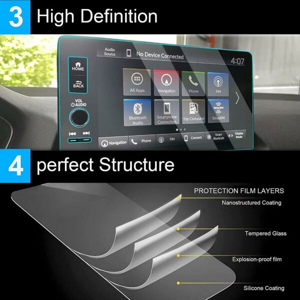 Honda Civic 9 inç Ekran Koruyucu Nano 2022 Şeffaf