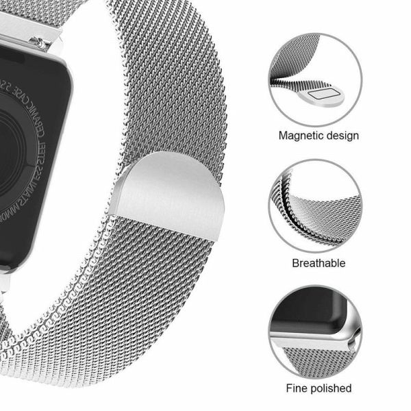 Apple Watch Kordon 40 mm Paslanmaz Çelik Manyetik Kapatmalı Kayış