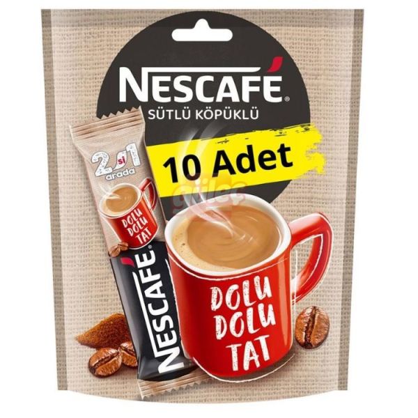 Nescafé 3'ü 1 Arada Sütlü Köpüklü 17.4 G x 10'lu