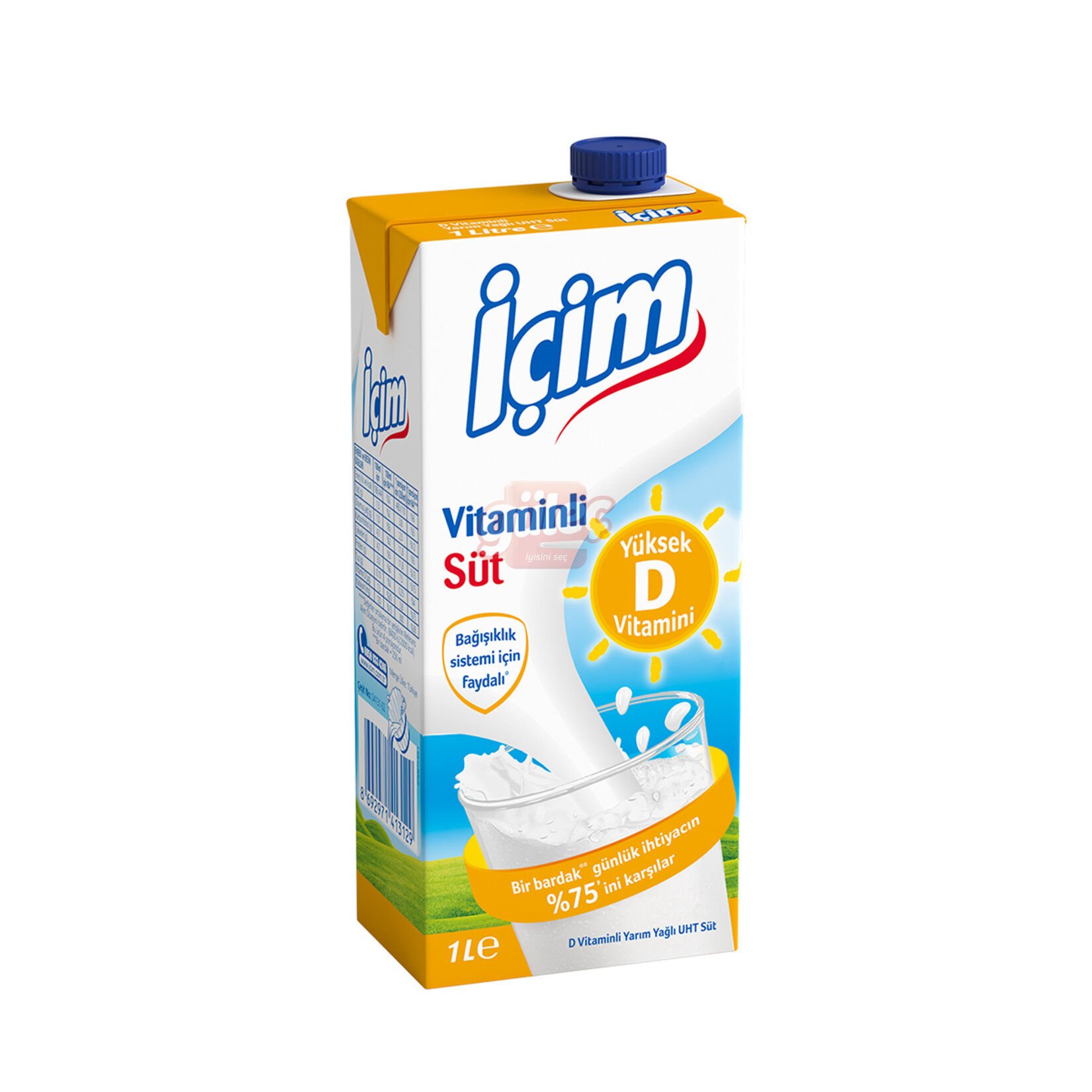 İçim D Vitaminli Yarım Yağlı Süt 1 L