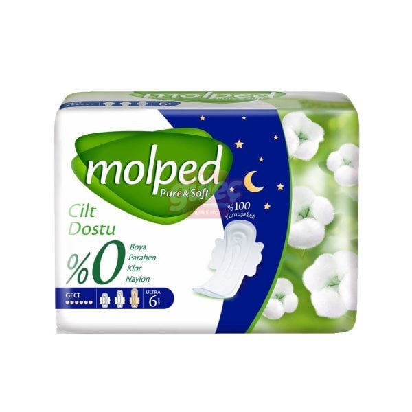 Molped Pure Soft Hijyenik Kadın Pedi Gece 6'lı