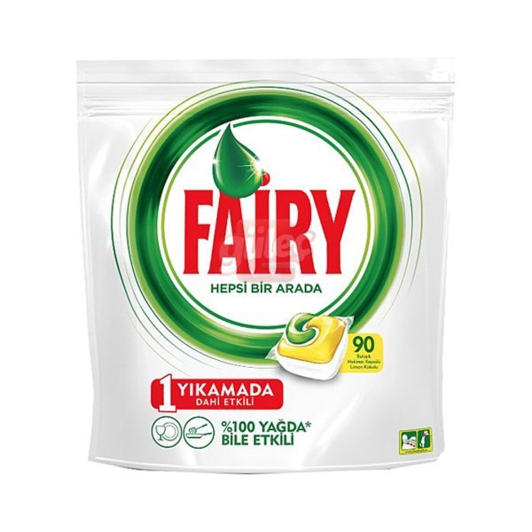 Fairy Hepsi Bir Arada Limon Kokulu Bulaşık Makinesi Kapsülü 90'lı