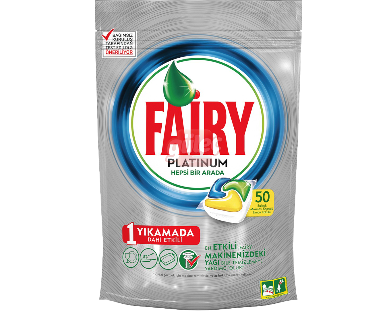 Fairy Platinum Limon Kokulu Bulaşık Makinesi Kapsülü 50'li