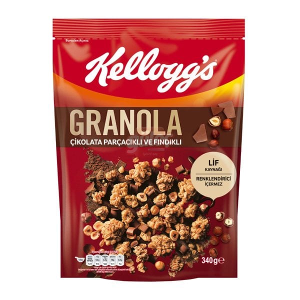 Kellogg's Granola Çikolata Parçacıklı ve Fındıklı 340 G
