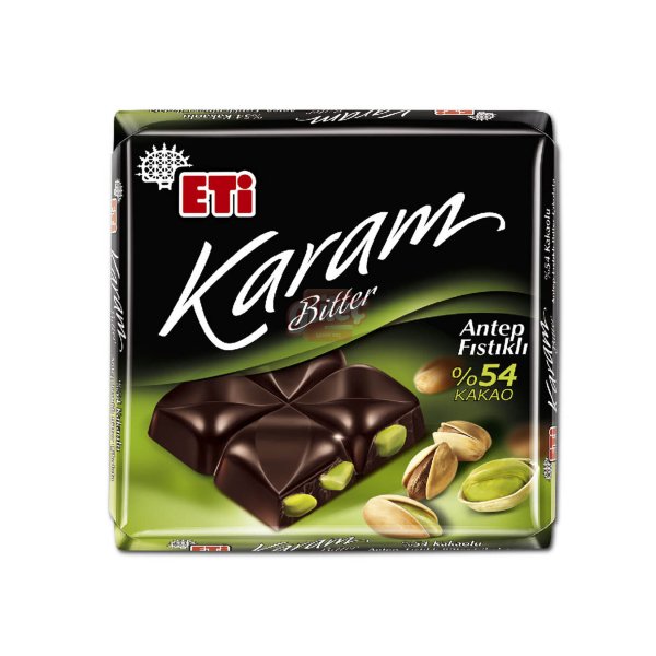 Eti Karam %54 Kakao Antep Fıstıklı Bitter Çikolata 60 G