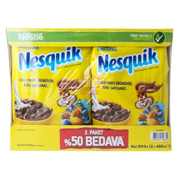Nestle Nesquik 2'li Paket Kakaolu Mısır Gevreği 450x2 G