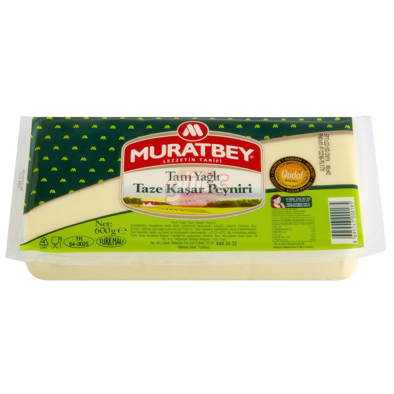 Muratbey Taze Kaşar Peyniri 600 G