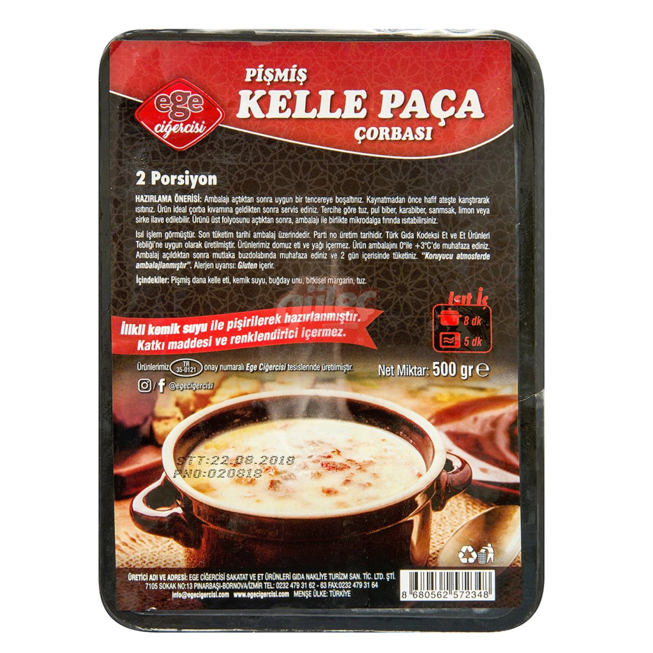 Ege Ciğercisi Pişmiş Kelle Paça Çorbası 500 G