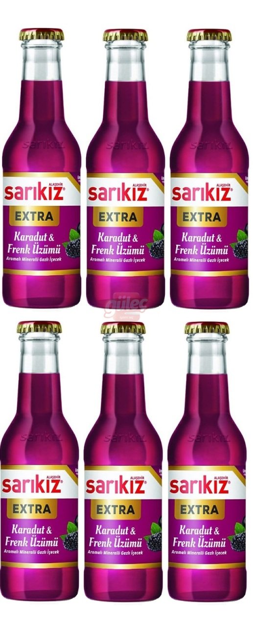 Sarıkız Karadut-Frenk Üzümü Aromalı Maden Suyu 6 x 200 Ml