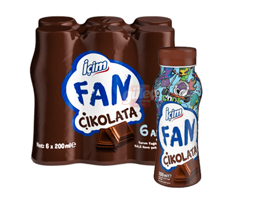 İçim Fan Çikolatalı Süt 6x200 Ml