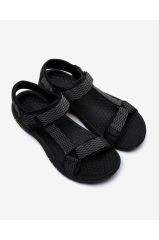 Skechers Lomell - Rip Tide Erkek Siyah Sandalet 204351 Bkgy