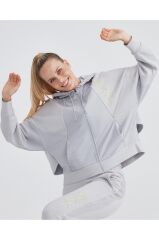 Skechers W Lw Fleece Full Zip Hoodie Sweatshirt Kadın Gri Sweatshirt S232287-032