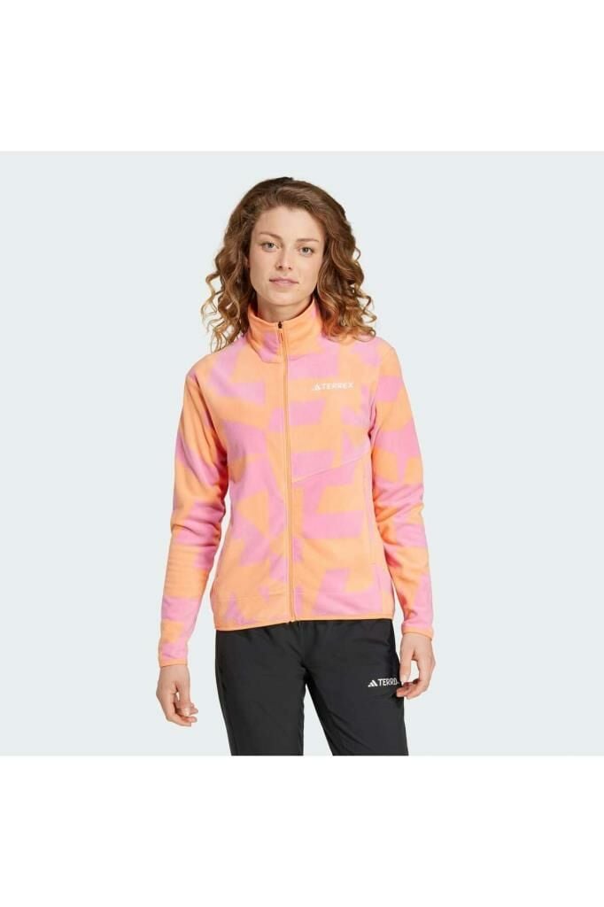 adidas Terrex Multi Printed Full-Zip Fleece Kadın Sweatshirt Turuncu IX7722