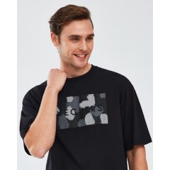 Skechers Graphic T-Shirt M Short Sleeve Erkek Siyah Tshirt S241076-001