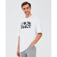 Skechers Graphic T-Shirt M Short Sleeve Erkek Beyaz Tshirt S241076-100