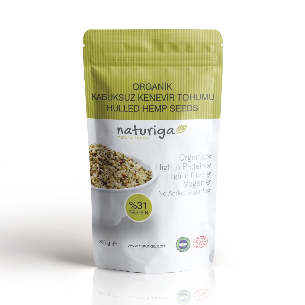 Naturiga Organik Kabuksuz Kenevir Tohumu 200 gr.