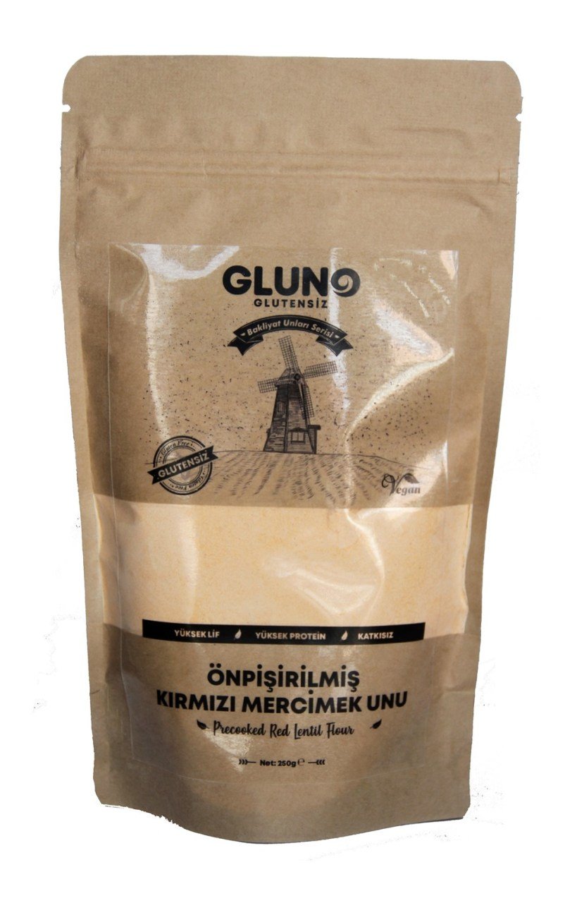 Glutensiz Önpişirilmiş Kırmızı Mercimek Unu 250 gr
