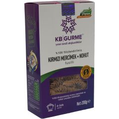 Glutensiz & Vegan Filizlendirilmiş Kırmızı Mercimek + Nohut Fusilli 200gr