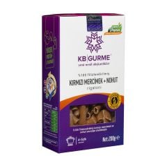 Glutensiz & Vegan Kırmızı Mercimek + Nohut Makarna Rigatoni 200 gr