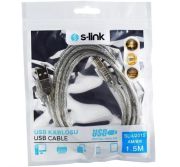 S-link Şeffaf Yazıcı Kablosu 1.5m (SL-U2015)
